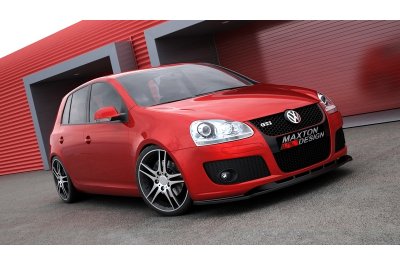 Накладка сплиттер на передний бампер на Volkswagen Golf V GTI